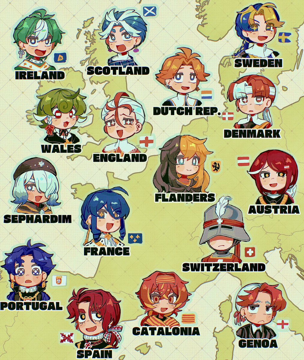 botta_kuri_'s tweet photo. 擬人化の人気順TOP4
実は近世ヨ一ロッパの国擬より、北東アシ゛アの民族擬の方が、全体的に見ても反応を頂けているらしいです https://t.co/DzJISW1qgC