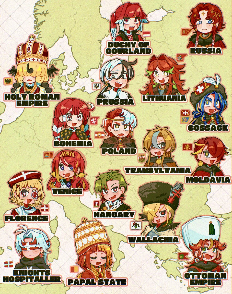 botta_kuri_'s tweet photo. 擬人化の人気順TOP4
実は近世ヨ一ロッパの国擬より、北東アシ゛アの民族擬の方が、全体的に見ても反応を頂けているらしいです https://t.co/DzJISW1qgC