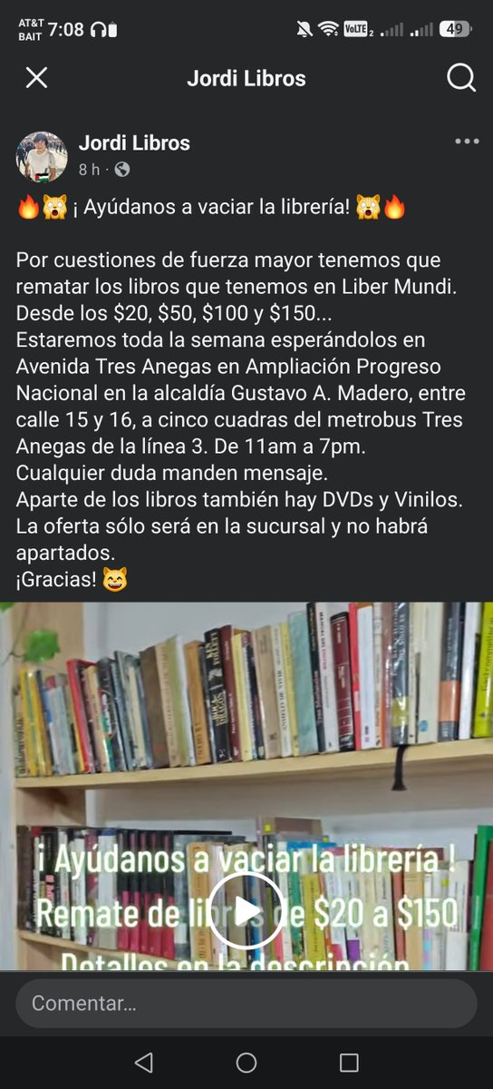 Fer_La_Calipso's tweet photo. Un buen amigo mío dedicado a la bella compra y venta de libros está rematando todo su stock .
Quién guste ayudar la información está en la imagen .
#librosCDMX
#CDMX
#rematedelibros

https://t.co/Zswvf11MmW https://t.co/TzyB08Q8TB