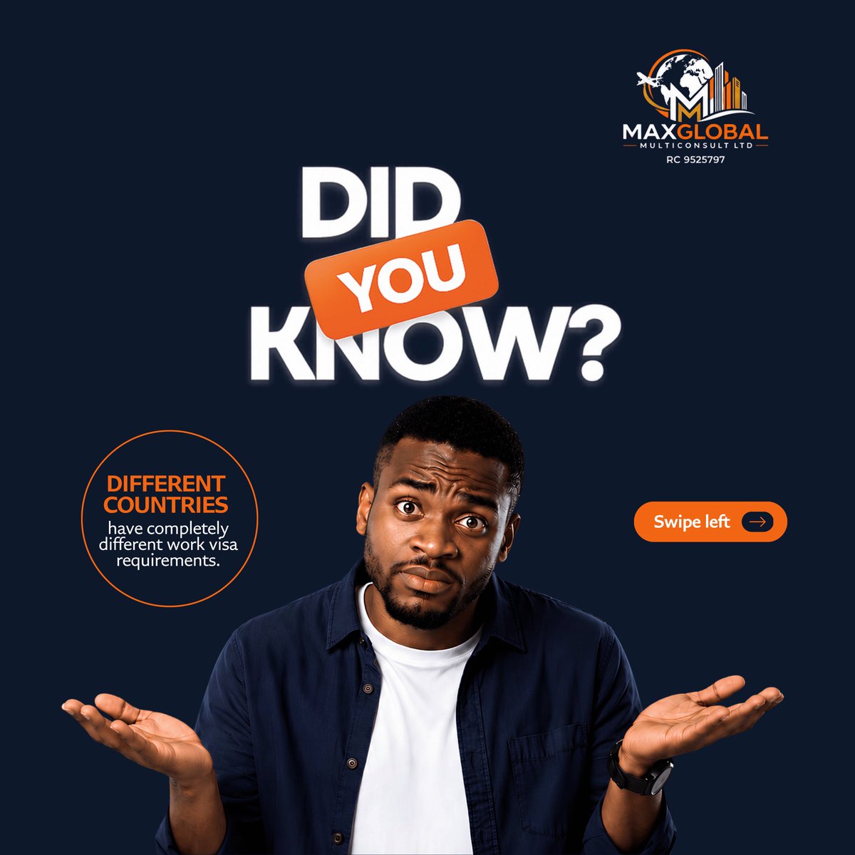 maxglobal_m_ltd's tweet photo. Did you know different Countries have different work visa requirements?
Swipe to know more…
#DidYouKnow #TravelLoan #TravelProcessing #WorkVisa #Outsourcing https://t.co/BxiP7eBEaj
