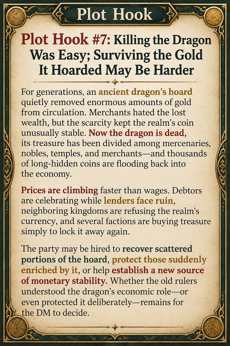 OneManRPGstudio's tweet photo. Plot Hook #7

For more free content, visit One Man [RPG] <studio>:

https://t.co/soTXFfE20n

#dnd #dnd5e #dungeonsanddragons #ttrpg #dungeonmaster #dndhomebrew #PlotHook https://t.co/K7W56RESav