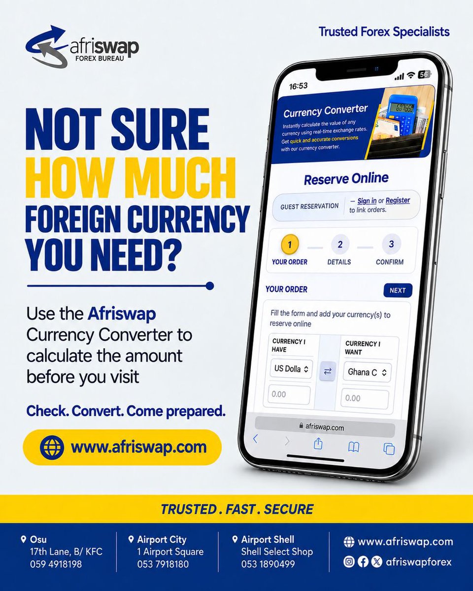 afriswapforex's tweet photo. Planning to exchange currency? 
Visit Afriswap forex Bureau today

exchange foreign currency Ghana
currency exchange Accra
forex bureau in Accra
#buyUSDGhana
#sellUSDGhana https://t.co/AmxZ5aBkCQ