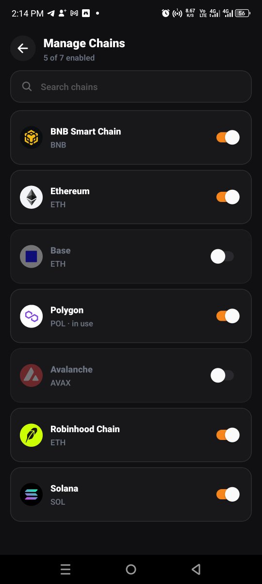 daismart_wallet's tweet photo. The next Dai Smart Wallet will have two more chains on evm, polygon and Base. 

The users can now turn on or off the chain based on their chains usage. https://t.co/Bf8IuwjjpG