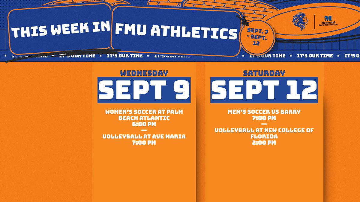 GoFmuLions's tweet photo. -2 conference games
-2 DII matches
Here’s a look at this week’s slate of FMU Athletics.
#fmu #hbcu #TheSunStandard #ItsOurTime #HometownHBCU 🦁 https://t.co/i9qsmRBG15