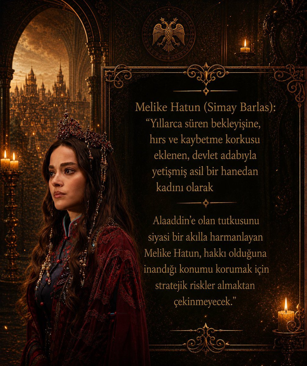 iamshahmeran's tweet photo. Meleyke hanedanında, iktidarında ta kendisidir. Damarlarında akan kanın, elindeki gücün farkında olan, kendini Sultanla eşit gören çok zeki ve güzel kadındır. Alaaddinin hayatındada, saltanatındada, kalbindede kendine has önemli bir yeri olacaktır

#SimayBarlas #AlMel #AşkveTaht https://t.co/dQZFPDwJc3