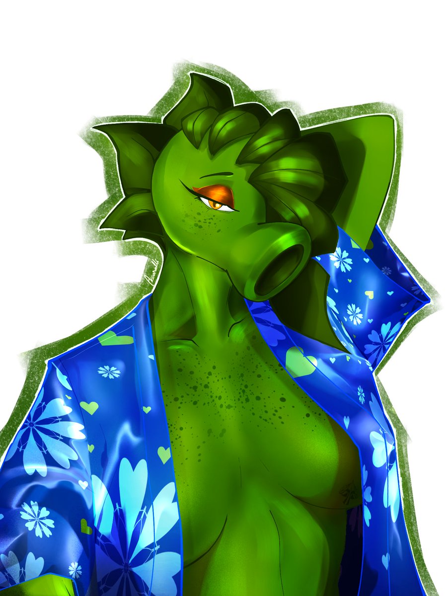 theAccarealist's tweet photo. @xXPeaFlowerXx my rendition of PeaBlaze. ☘️💚

#PvZ #peablaze #fanartㅤㅤㅤㅤ https://t.co/w5pEe8tD4W