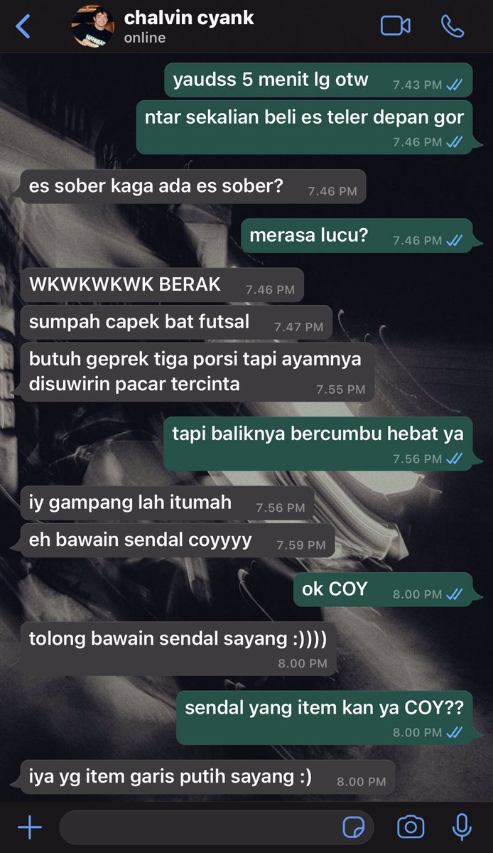 haigladys's tweet photo. saichal edisi jemput chalvin abis futsal

#charlos one tweet au. https://t.co/B36GmAeG1Y