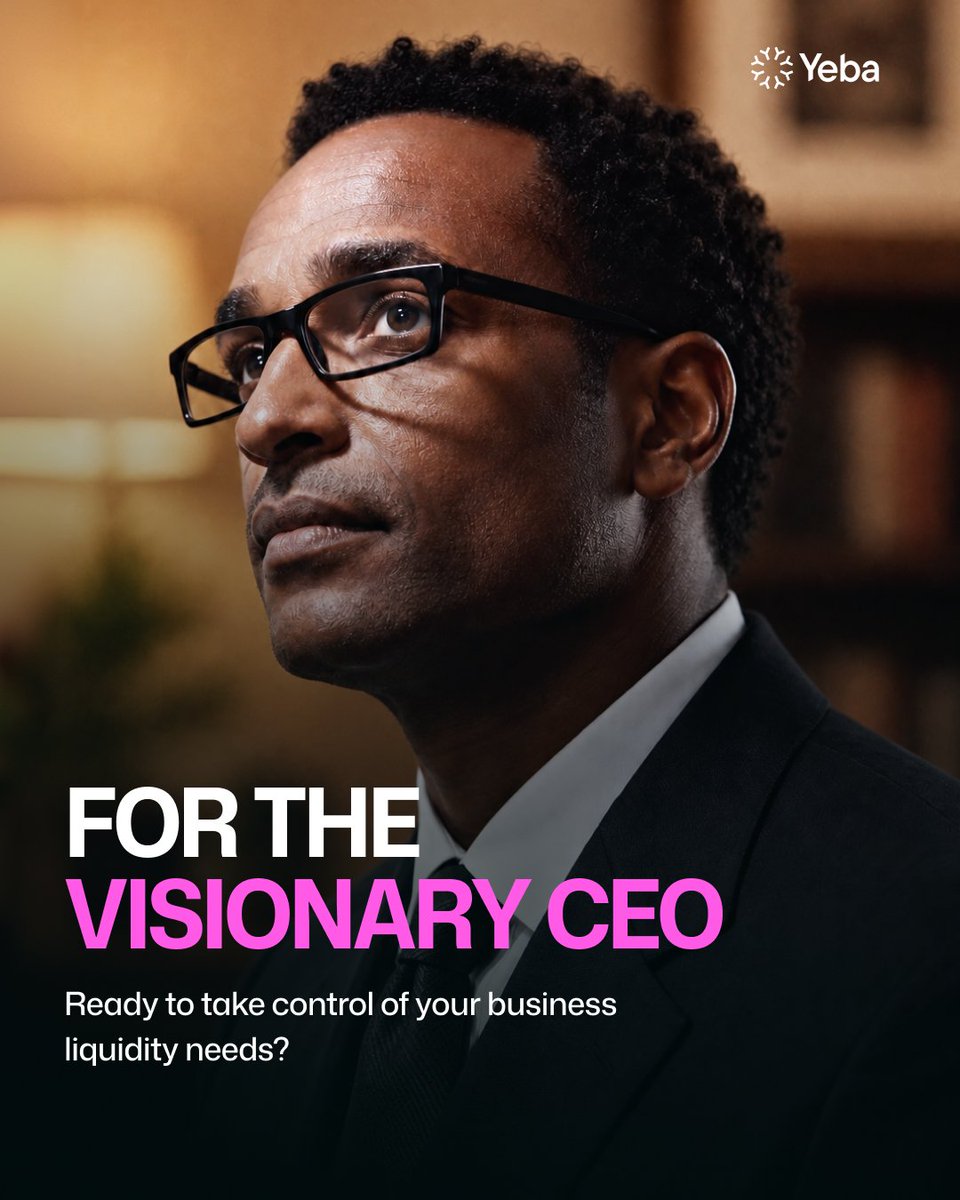 yebatech's tweet photo. From CFOs to Treasurers and CEOs, we see your daily struggles, and we’ve built the solution around them.

With Yeba, you can solve your stablecoin liquidity needs, gain real-time visibility, and manage your treasury with confidence.

Talk to us today at: https://t.co/WfwDQ0HosU https://t.co/Kb8UtSEiK5