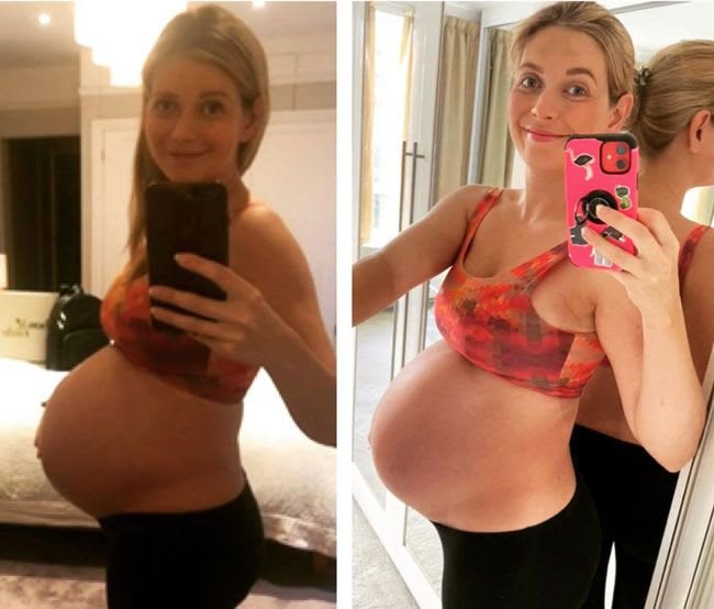 Alwayshorny84's tweet photo. An old one of Rachel showing off her lovely pregnant body. https://t.co/1Wi4IpQ2w3