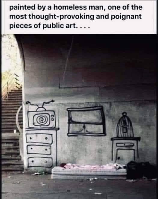 BabyD1111229's tweet photo. …painted by a homeless man, one of the most thought-provoking and poignant pieces of public art....
#truth https://t.co/I3UdAGZiDt