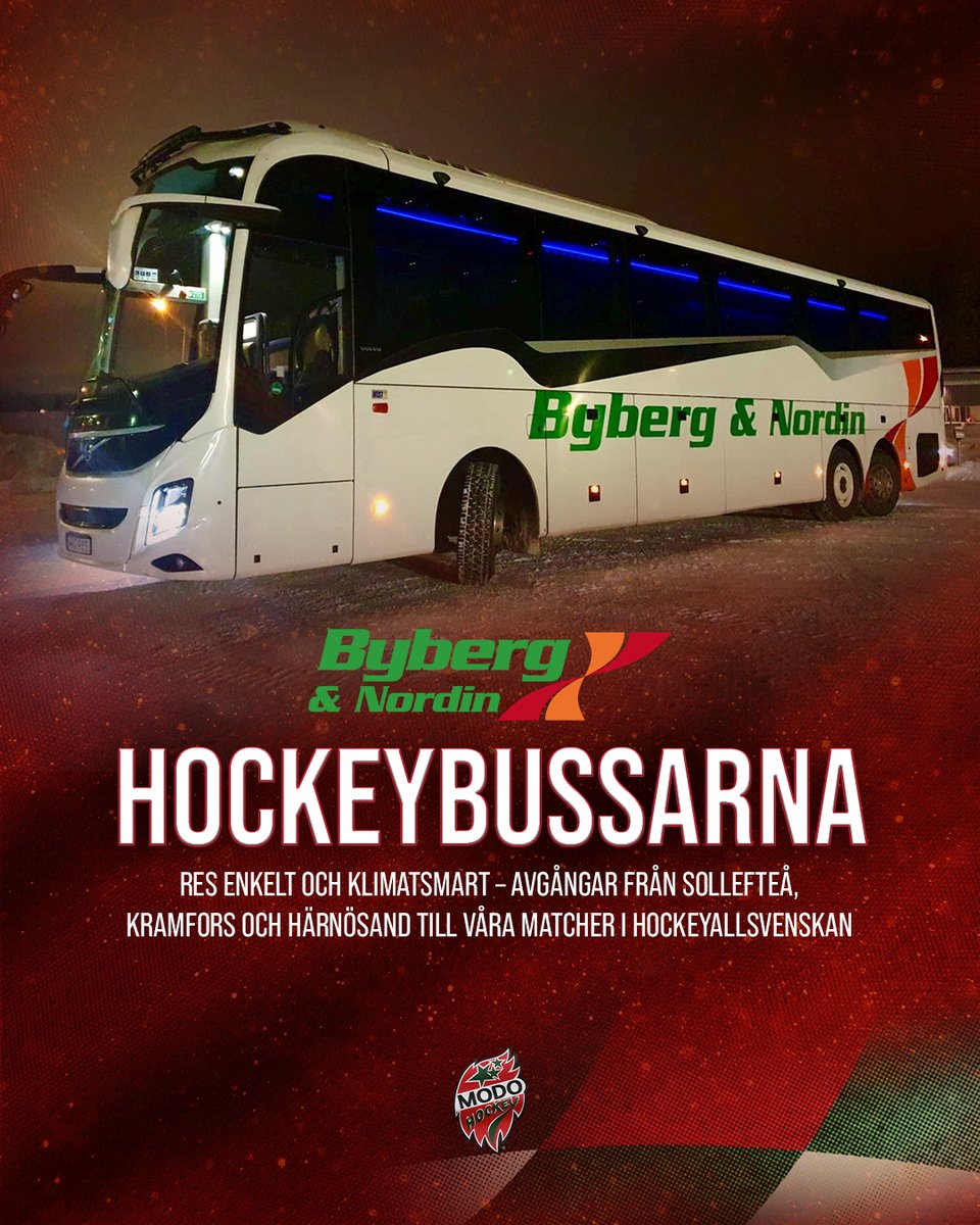 MoDo_Hockey's tweet photo. Jodå, visst går hockeybussarna till våra hemmamatcher i HA även denna säsong! 🙌

Samma avgångar, samma tidtabell, samma smidiga och klimatsmarta sätt att resa för att se MoDo Hockey.

Läs mer: https://t.co/AYTWZJftrM

#modose https://t.co/9ttb7cQZkO
