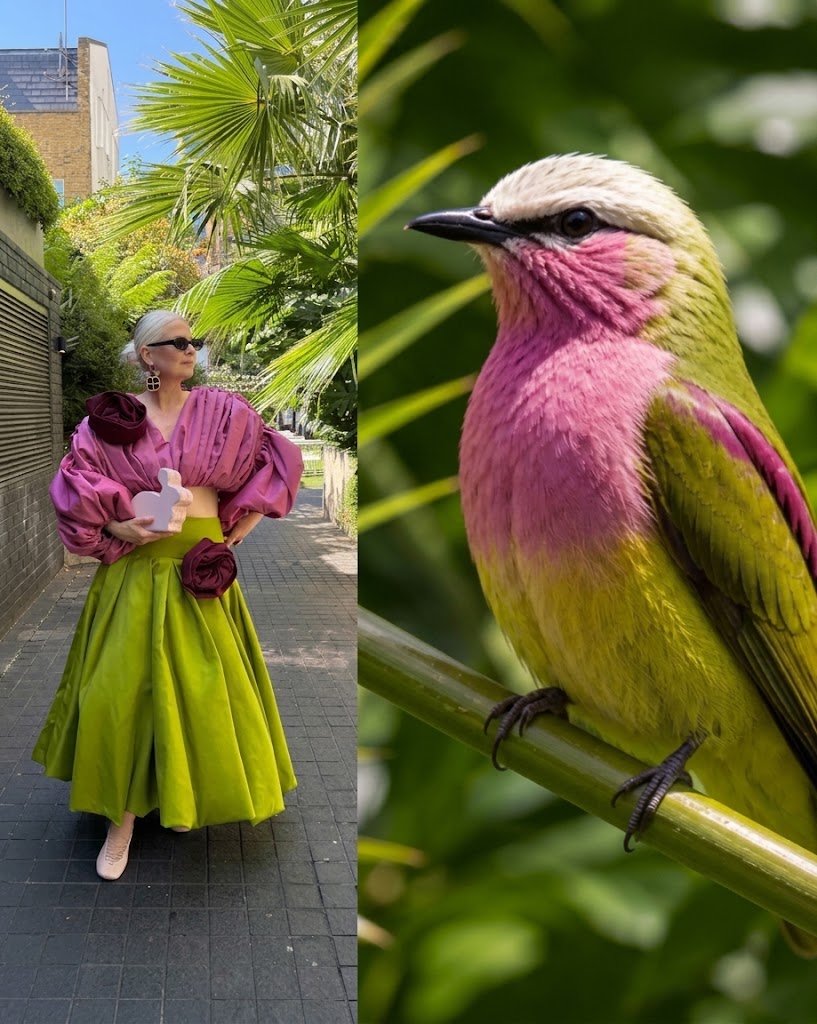 AcervoCharts's tweet photo. Mulher afirma que a natureza tem as melhores combinações de cores para criar looks. https://t.co/k7bUlG1zSB