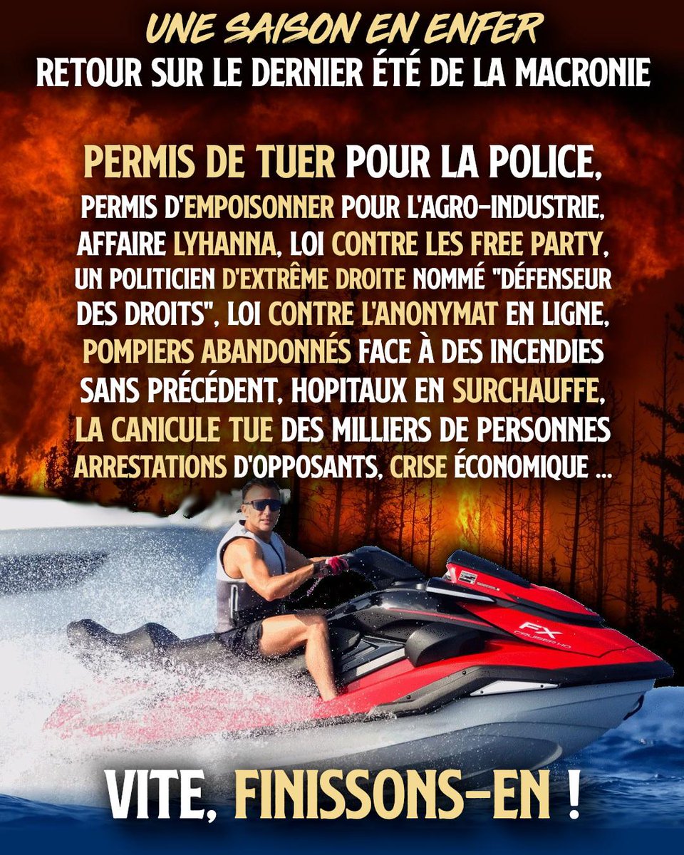 ContreAttaque_'s tweet photo. UNE SAISON EN ENFER : LE DERNIER ÉTÉ DE LA MACRONIE

C'est la rentrée après des vacances sous tension, un été étouffant sur le plan politique et climatique. Nous venons de subir le dernier été de la macronie, et elle n'a pas ménagé ses efforts pour nous gâcher la vie.

1/2 ⤵️ https://t.co/xu313ijqsv