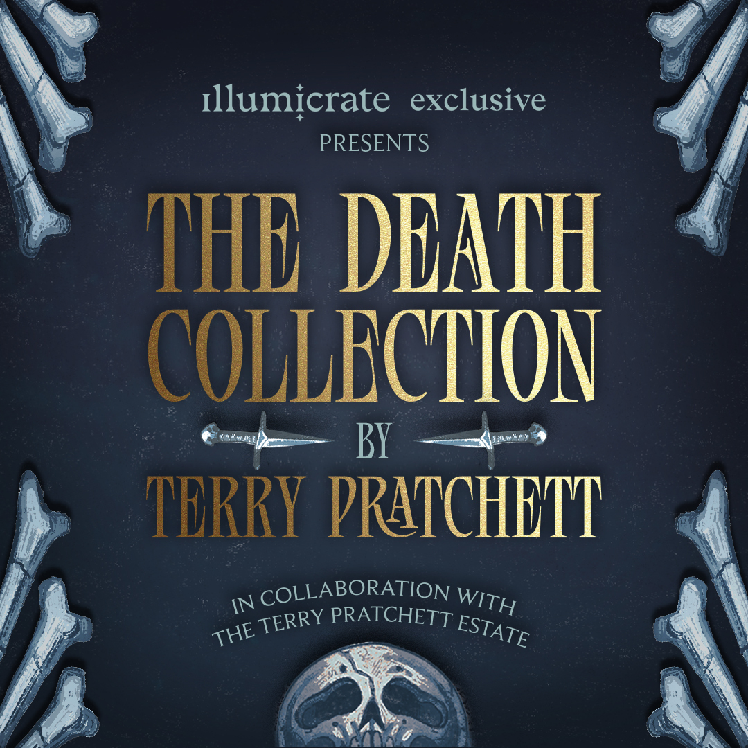 illumicrate's tweet photo. We’re incredibly excited to announce that we’ll be doing an Illumicrate Exclusive: Terry Pratchett Death Collection, created in collaboration with the Terry Pratchett Estate, Gollancz, and Transworld! https://t.co/uu6HNSTtVG