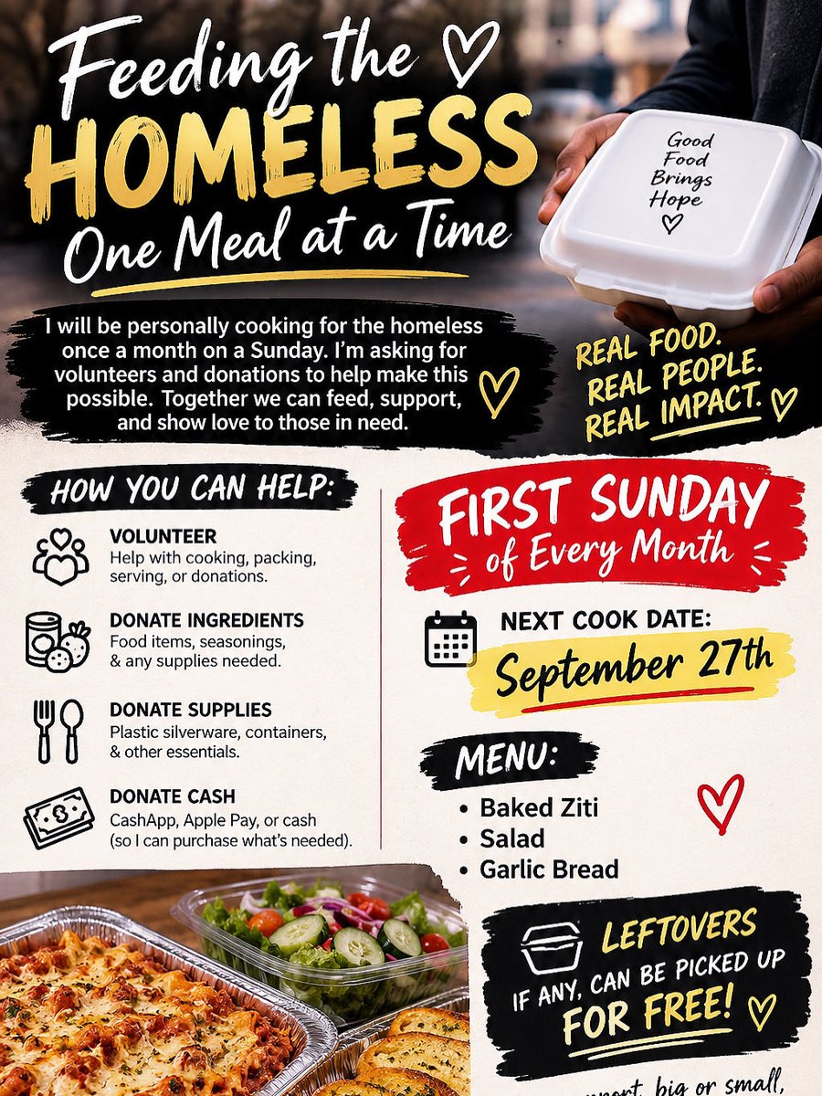 tylaa_nicolee's tweet photo. I’ve been wanting to do something meaningful for my community, and I’m finally putting it into action. Once a month on a Sunday, I’ll be personally cooking and preparing meals for people experiencing homelessness. This is my way of giving back &amp; showing love!! https://t.co/oOh8SCZhFK
