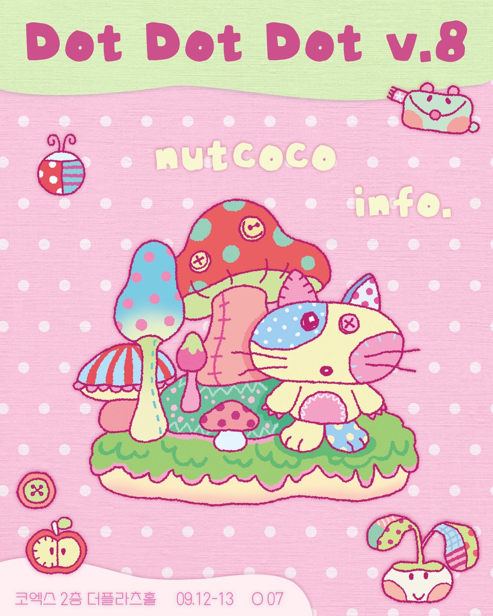 nutcoco_m's tweet photo. 𓏲 𝚗𝚞𝚝𝚌𝚘𝚌𝚘 𝙳𝚘𝚝 𝙳𝚘𝚝 𝙳𝚘𝚝 𝚟.𝟾 𝚒𝚗𝚏𝚘. 𓂃⋆.˚

#RT 추첨 한 분께 신상 스티커를 드립니다!

𓂃𓂃𓂃𓂃𓂃𓂃𓂃𓂃𓂃𓂃𓂃𓂃

닷닷닷 v.8 인포!

಄ 넛코코 O07
಄ 코엑스 2층 더플라츠홀
಄ 토 10시-18시 / 일 10시-17시

닷닷닷에서 만나요 🍄🪽 https://t.co/pKbETY29eI