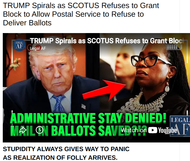Obwon111's tweet photo. The Mindless Praetorian Blog: TRUMP Spirals as SCOTUS Refuses to Grant Block to ... https://t.co/9tLbTnewsI https://t.co/Do1COeP2KF