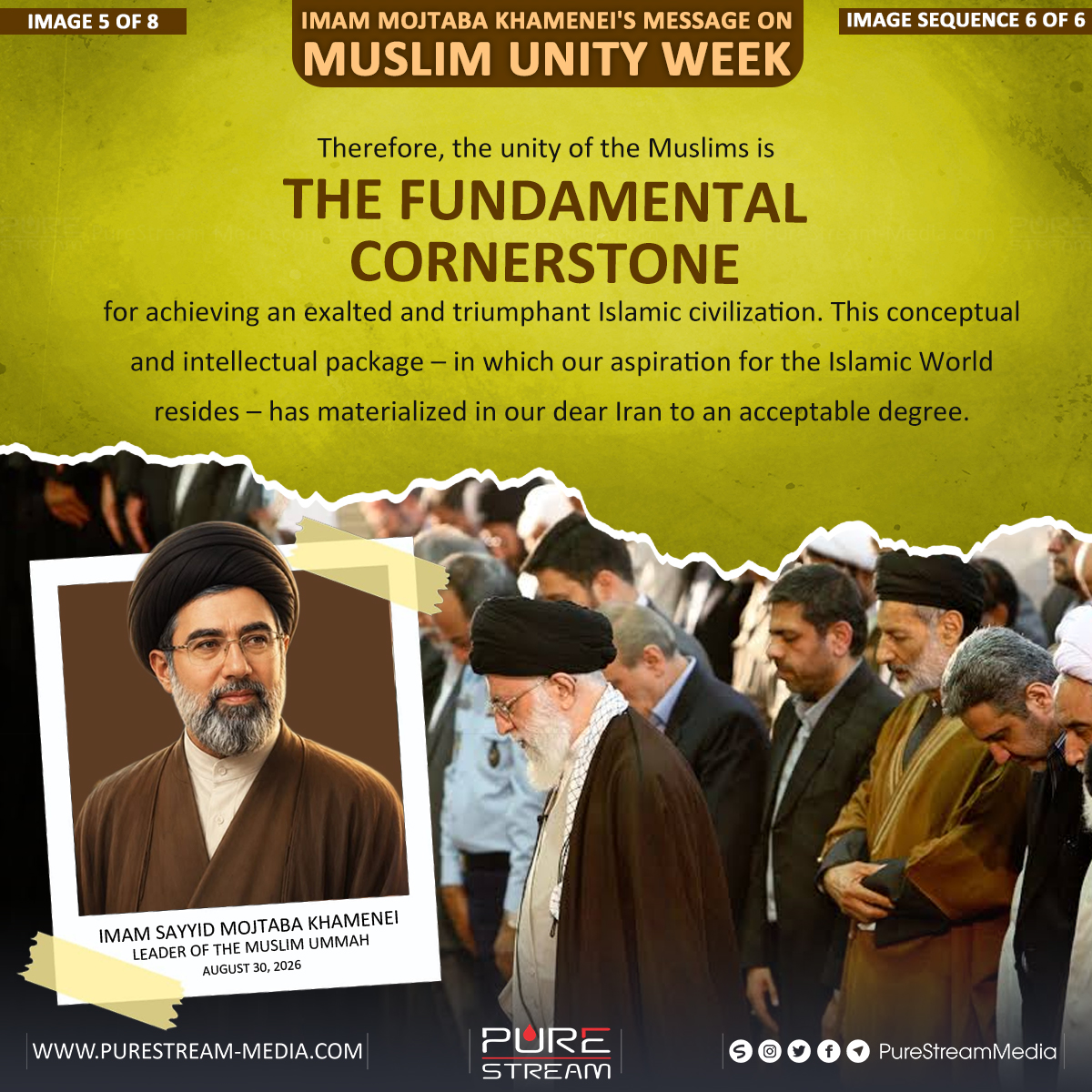 PureStream02's tweet photo. The preceding is image sequence 6 out of 6, and it has a total of 8 images.

The Movement Continues.

Full Text: https://t.co/cGEwfVCZZK

#PureStreamMedia #ImageSequence #ImamKhamenei #NewRahbar #MojtabaKhamenei #ImamMojtabaKhamenei #Message #MuslimUnity #UnityWeek #IslamicUnity https://t.co/DKsW9n53s6
