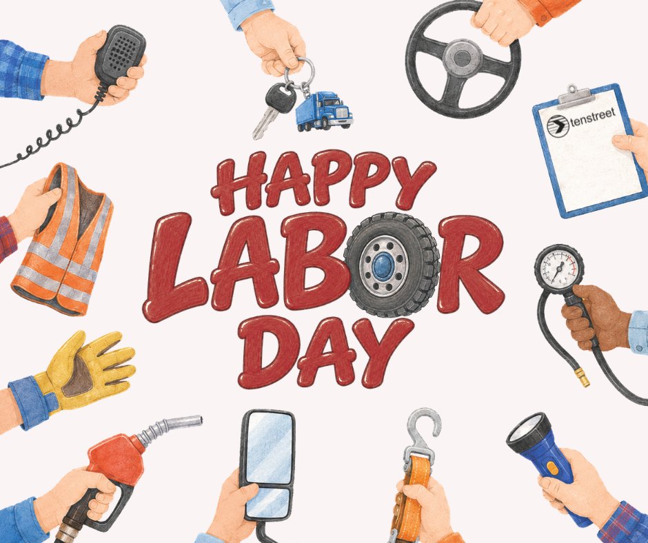 tenstreet's tweet photo. Happy Labor Day to the hardworking men and women of the transportation industry! From the drivers behind the wheel to the teams supporting them every mile of the way, thank you for everything you do. 🚛 https://t.co/8bxUC1Vqzq