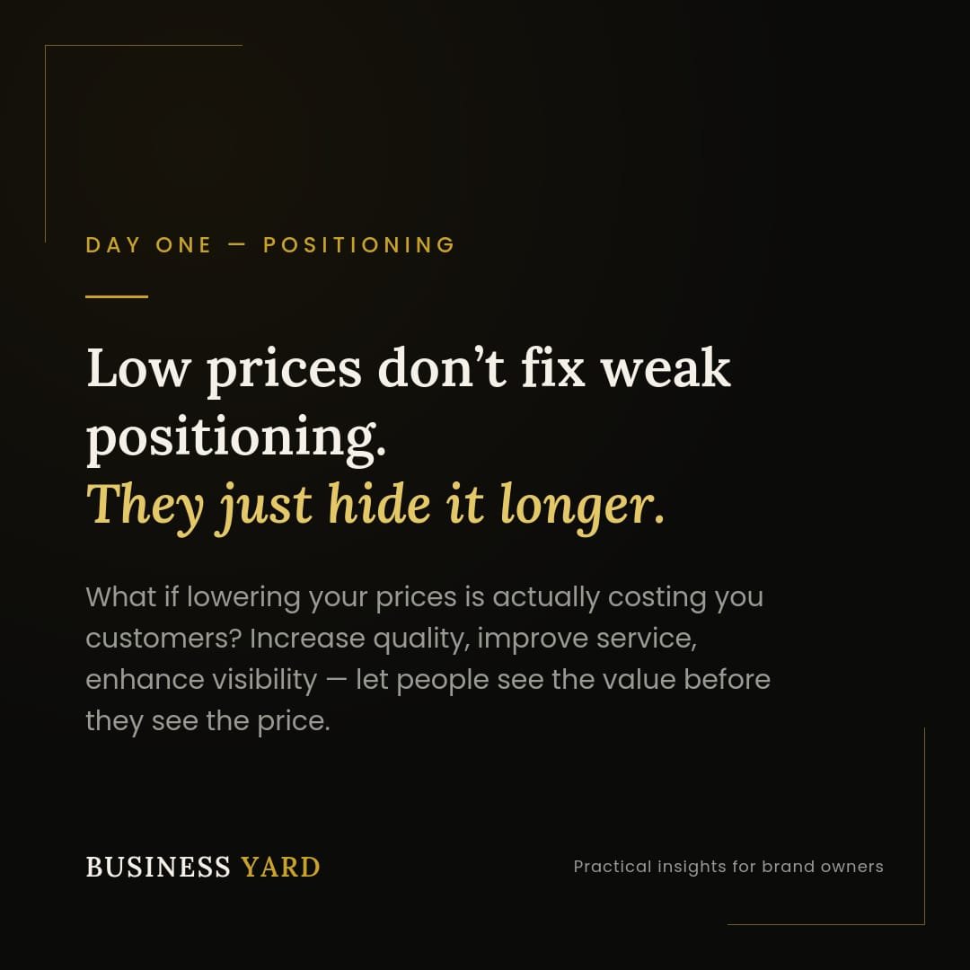 BusinessyardNG's tweet photo. 1/4

What if lowering your prices is actually costing you customers?

Low prices do not guarantee sales….

Most brands make the mistake of underpricing their products….

Probably because they think that will bring in more customers... https://t.co/2wBVe8kvim