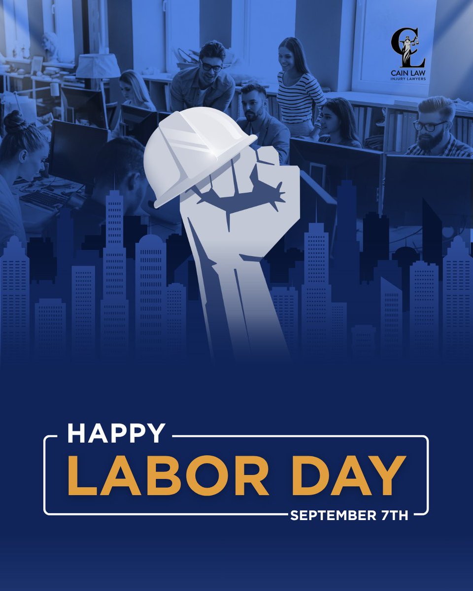 CainLaw_'s tweet photo. Behind every strong community is the hard work and dedication of its people. Today, we take a moment to honor the effort, grit, and passion you put in every single day. Wishing you a safe, relaxing, and happy Labor Day from all of us at Cain Law! 🇺🇸 https://t.co/dRl5NON02M