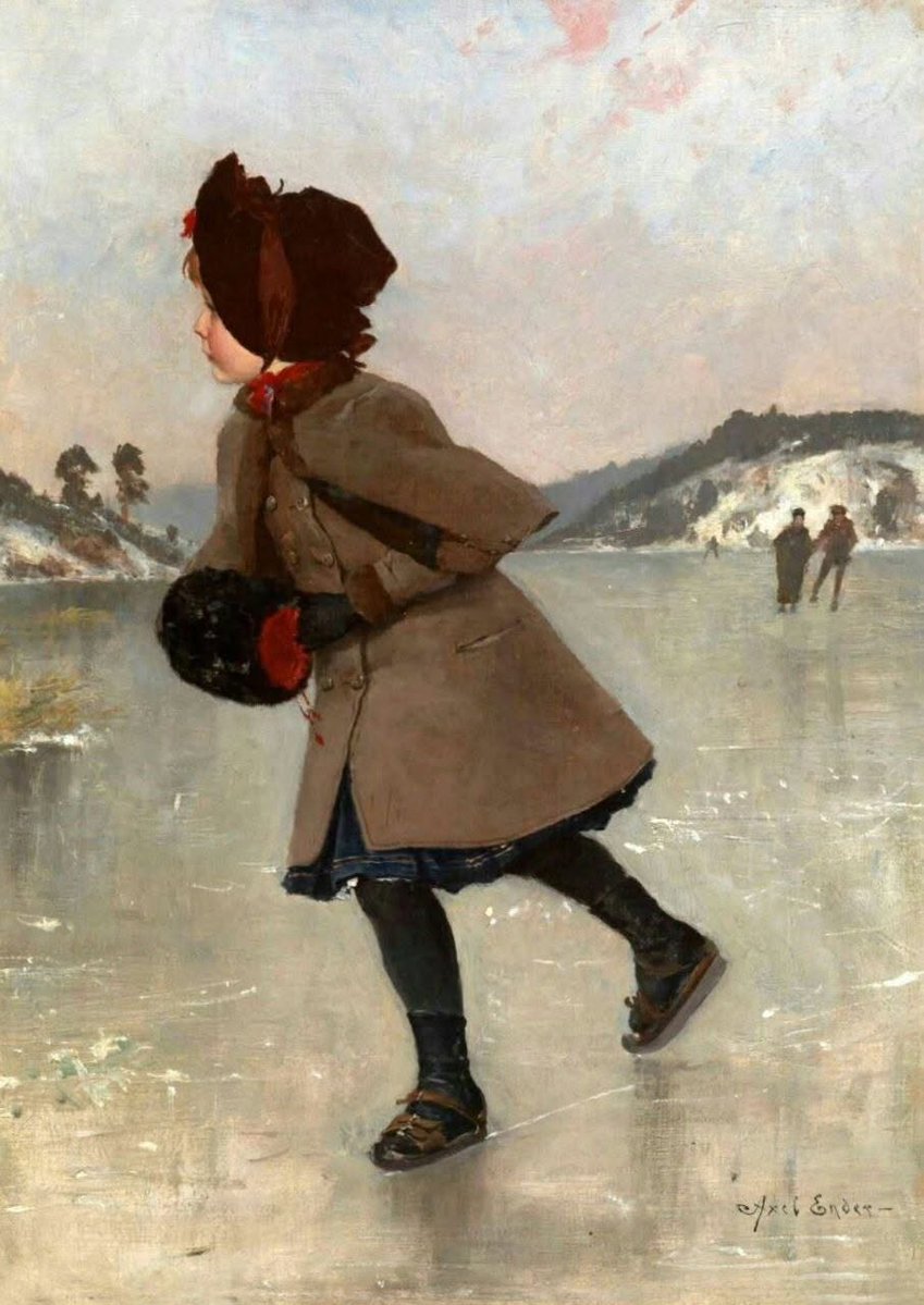 annie151092's tweet photo. Axel Hjalmar Ender (1853-1920) - Norwegian artist
Girl on Skates
Pike på skøyter
Oil on canvas https://t.co/CYwo7wYmfh