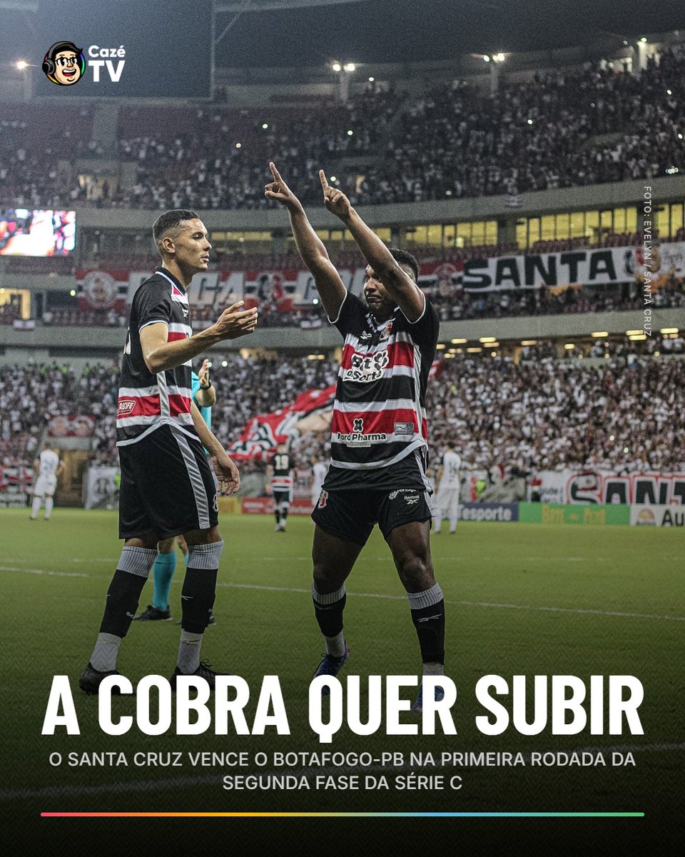 CazeTVOficial's tweet photo. O PRIMEIRO PASSO FOI DADO! 🐍🇾🇪

O Tricolor do Arruda venceu o Belo e começa a segunda fase da Série C com o pé direito! Será que teremos o Santa Cruz de volta à Série B? https://t.co/6MHcrBupFV