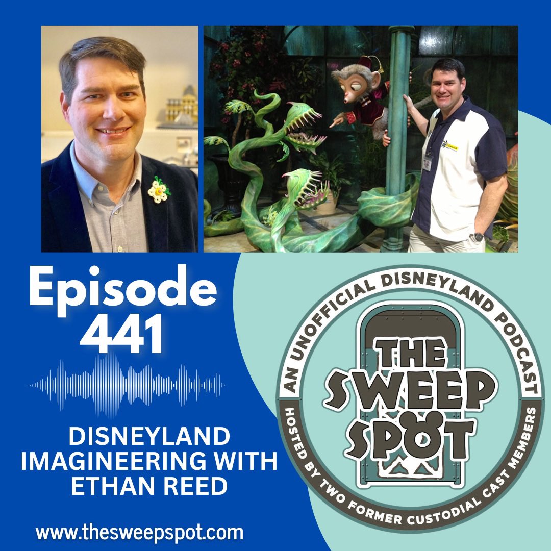 Lynnsweepspot's tweet photo. New episode of The Sweep Spot podcast is out now!  Listen in as we talk to Former Imagineer Ethan Reed  #disney #disneyland #disneylandresort #castmembers https://t.co/sgFSUiAwju https://t.co/QBSV0NNhYd