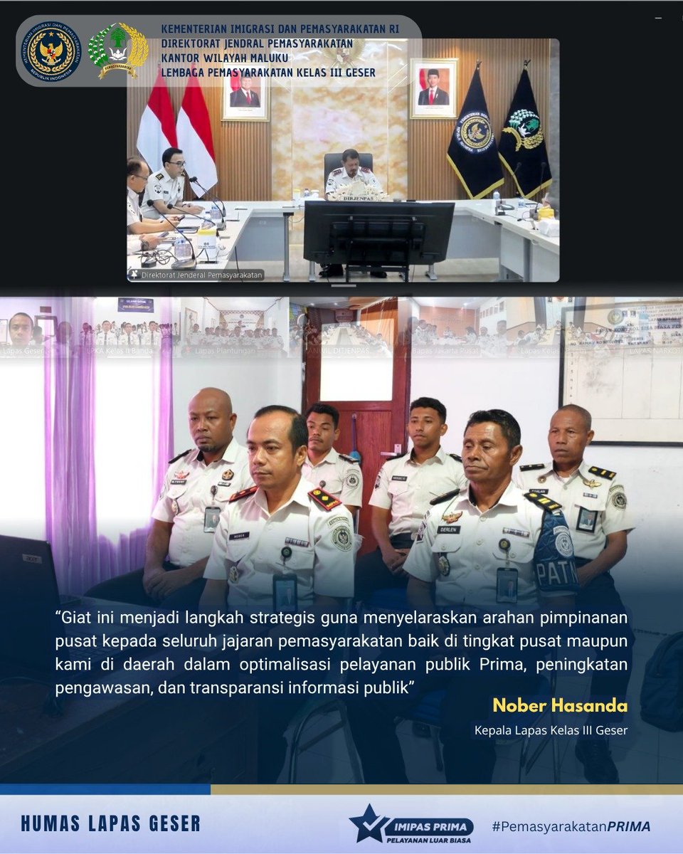 lapas_geser's tweet photo. Ikuti Arahan Strategis Dirjenpas, Lapas Geser siap tingkatkan tata kelola dan pelayanan publik.

Selengkapnya kunjungi ⛓️‍💥👇🏻
https://t.co/TiVSjr8QRt

#Kemenimipas
#ditjenpas
#kanwilditjenpasmaluku
#kakanwilditjenpasmaluku
#rickydwibiantoro
#arika https://t.co/rSpb52gW1U