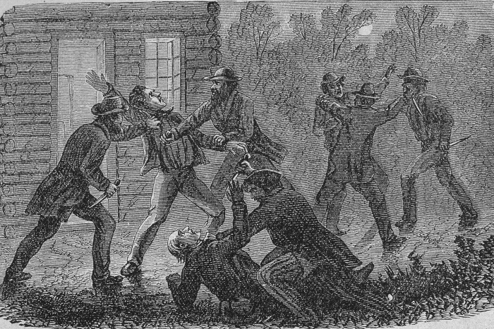 theoldworldshow's tweet photo. Writing to John Brown before he was hanged for treason, the widow Mahala Doyle said, "Altho vengence is not mine, I confess, that I do feel gratified to hear that you ware stopt in your fiendish career at Harper's Ferry, with the loss of your two sons, you can now appreciate my distress, in Kansas, when you then and there entered my house at midnight and arrested my husband and two boys and took them out of the yard and in cold blood shot them dead in my hearing, you cant say you done it to free our slaves, we had none and never expected to own one, but has only made me a poor disconsolate widow with helpless children while I feel for your folly. I do hope & trust that you will meet your just reward. O how it pained my Heart to hear the dying groans of my Husband and children if this scrawl give you any consolation you are welcome to it....My son John Doyle whose life I begged of you is now grown up and is very desirous to be at Charlestown on the day of your execution."

Here's what happened: 

In response to the burning of Lawrence, Kansas, Brown launched a retaliatory raid targeting civilians living along Pottawatomie Creek. Thomas Fleming, in A Disase in the Public Mind, writes:

"Brown, his four sons, and two other followers dragged five unarmed men out of their cabins along Pottawatomie Creek, known to be a proslavery stronghold. Brown ordered his sons to execute them before the horrified eyes of their wives and children, using two-edged cavalry swords that all but amputated arms and legs and heads. Perhaps most appalling were the murders of James P. Doyle and his two oldest sons, while Doyle's wife, Mahala, pleaded frantically for their lives and four other bewildered Doyle children watched the butchery. The Doyles were immigrants who had nothing to do with slavery."