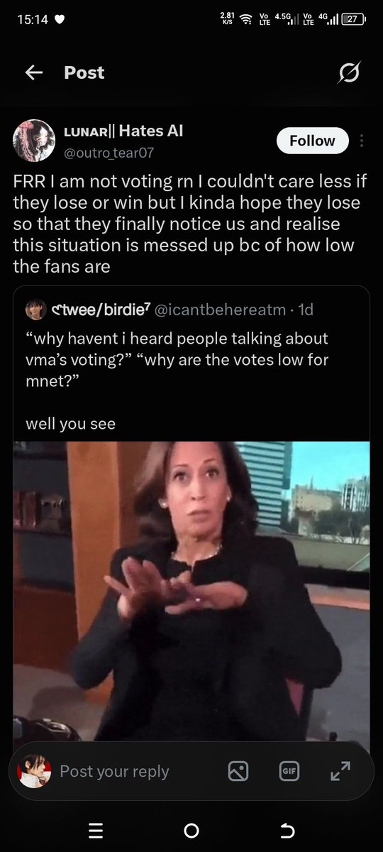 miniseeri's tweet photo. I hope this pushes "true armys" who still aren't voting on vma and mama to vote... We need to win https://t.co/ACdozzYrru