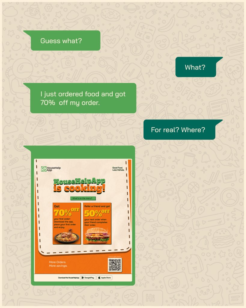 HouseHelpApp's tweet photo. Plugging you to update on how to get your next meal at a much cheaper price😊

Download the HouseHelpApp to claim this offer today as e Dey hot🔥🤭

#HouseHelpApp #bestfooddeliverypluginlagos #fooddelivery #goodfoodlesswahala https://t.co/HyrAUxmuYo