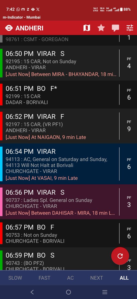 ThekingAshwin's tweet photo. All trains are running late @drmbct what's the use of new timetable,@AshwiniVaishnaw is planning for Bullet 🚅 train where a local train cannot run on time from last 1 year hats off to @WesternRly @RailMinIndia @PMOIndia @Railway https://t.co/rBsrRIZfiR