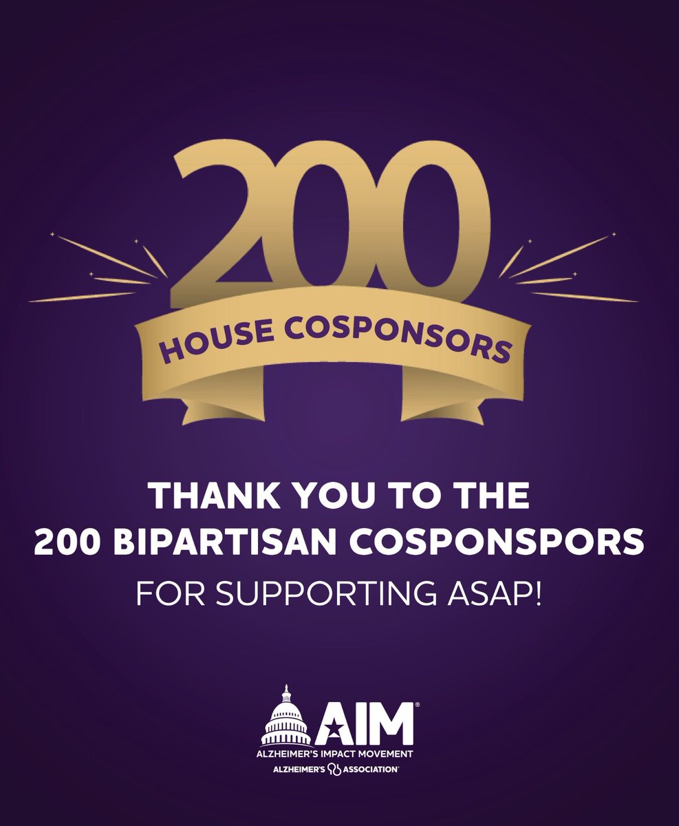 CounselorJakara's tweet photo. As of last week, over 200 bipartisan members of the House have cosponsored the #ASAPAct, leading the way to improved early Alzheimer's detection & diagnosis. @RepRobinKelly, we urge you to join your colleagues by cosponsoring this bill! #ENDALZ 💜 https://t.co/7mu7gf80Dv