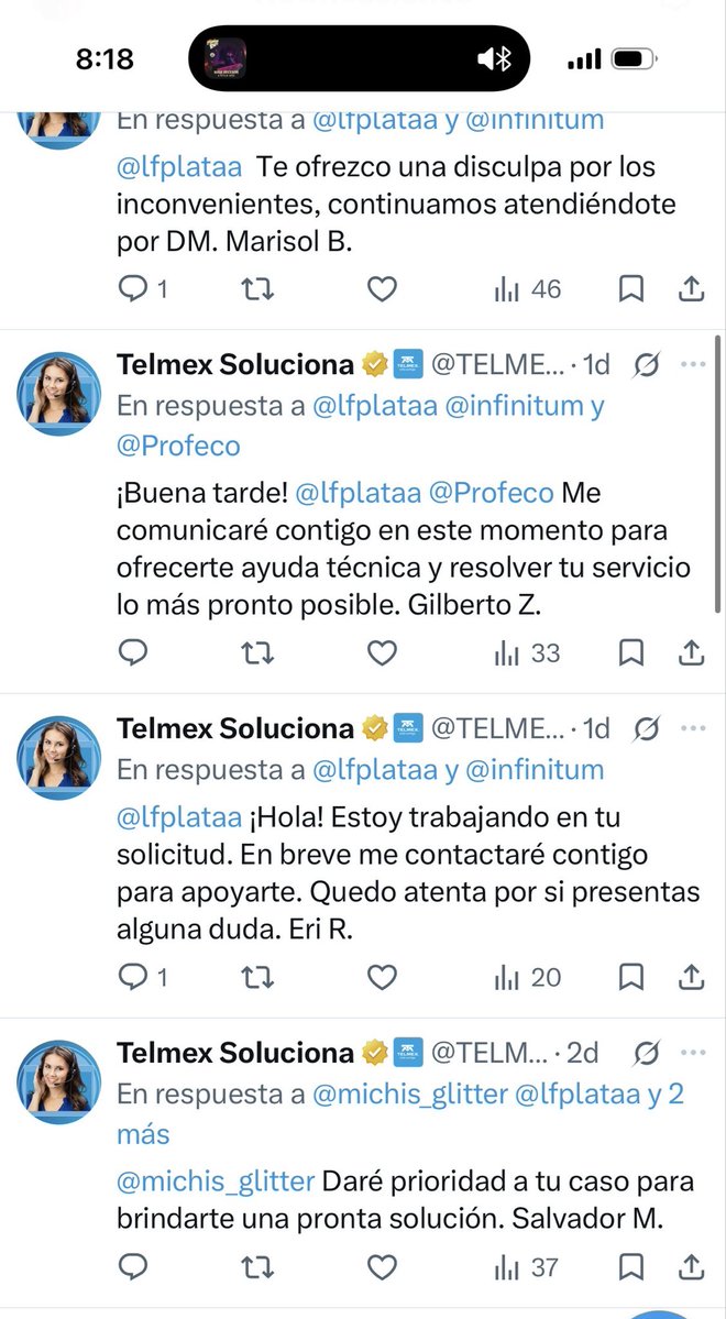 lfplataa's tweet photo. @infinitum @TELMEXSoluciona 6 asesores!! Repito 6 asesores y ninguno me ha podido contactar ni resolver mi problema! Espero que me descuenten las casi dos semanas que ya llevo sin internet!! Ayúdame @Profeco @AtencionProfeco https://t.co/DAIOqfky1g