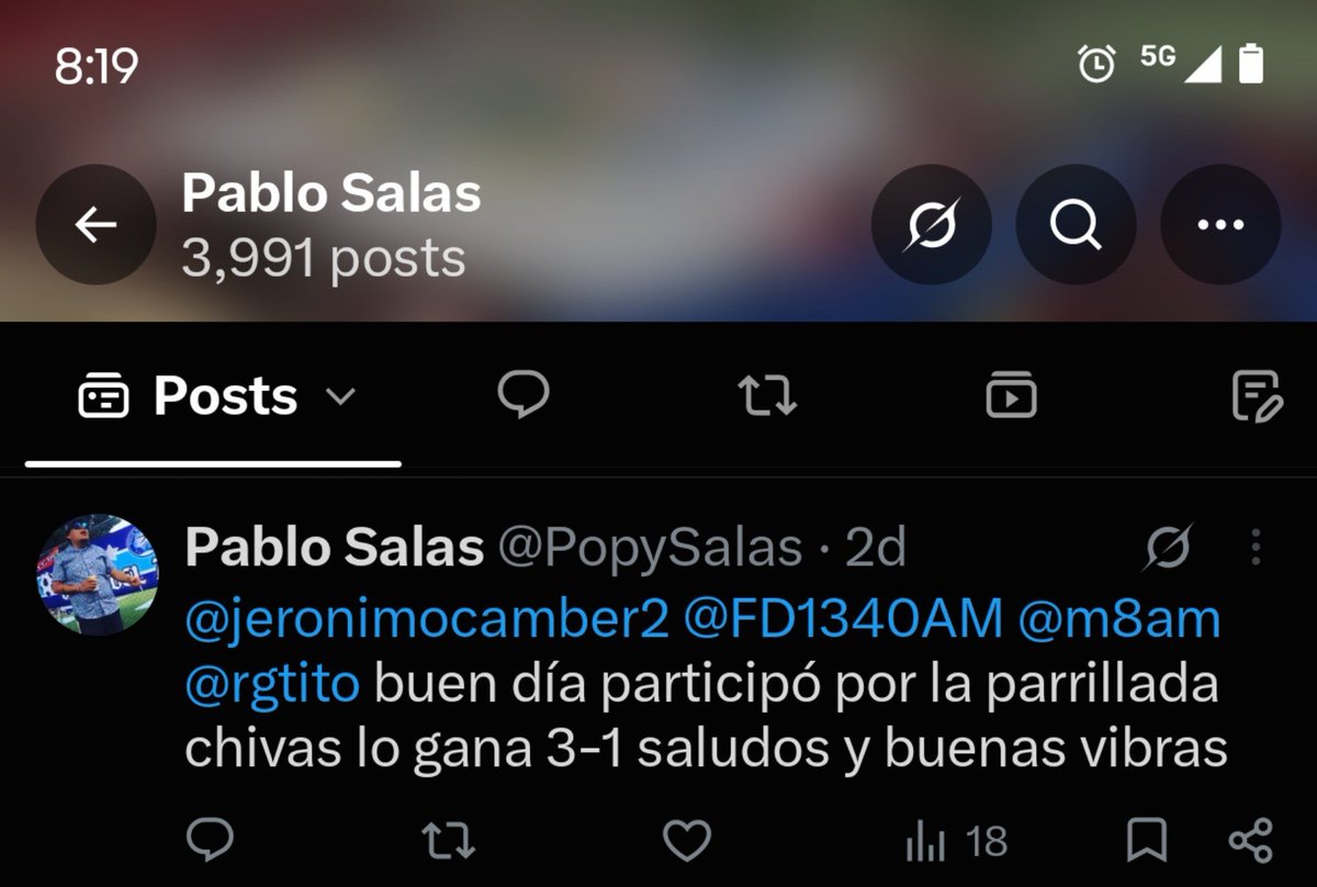PopySalas's tweet photo. @FD1340AM @jeronimocamber2 @m8am @rgtito buen día estimados solo a saludar y a decir que estamos cerca de atinarle, en la próxima sale, buenas vibras a todos https://t.co/gyN7V5DRss