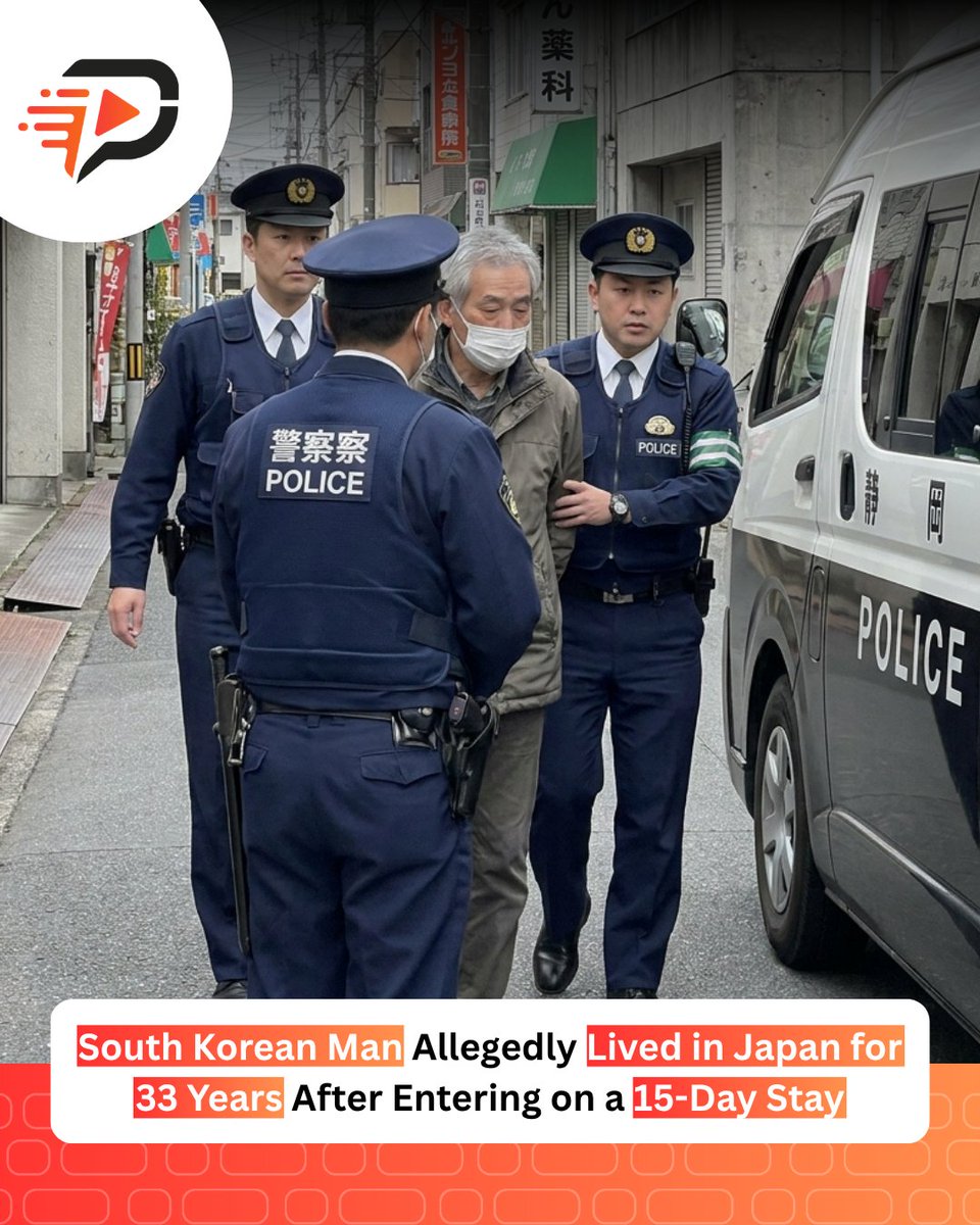 ThePrimeFeed's tweet photo. 🚨 South Korean man allegedly lived in Japan for 33 years using his brother’s passport.

72-year-old Mun Jong-gi reportedly entered Japan in 1993 and was detained in Shizuoka on Aug. 26, 2026.

#Japan #SouthKorea #WorldNews #JapanNews https://t.co/qyKn9PdqoI
