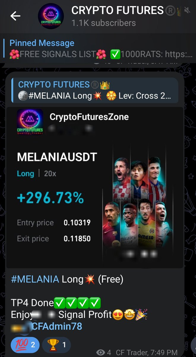 CryptoFutures78's tweet photo. Join TG:👉👉 https://t.co/nG6n1IRoTR

#MELANIA Long💥

TP4 Done✅✅✅✅
Enjoy Signal Profit😍🤩🎉

#BULLA #ARB #MARSCOIN https://t.co/vekTfOhteW