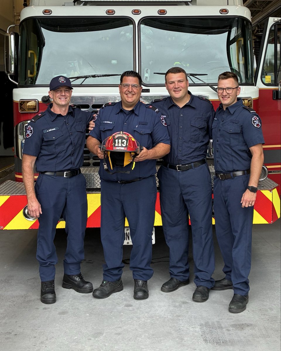 CentralYorkFire's tweet photo. CONGRATULATIONS to AC Dino Garofalo on his promotion to CAPTAIN!!
Today Captain Garofalo works his first official shift in his new role. 👏🎉 https://t.co/VIRQ7l81P7