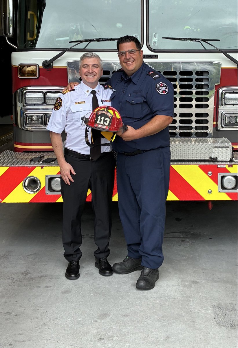 CentralYorkFire's tweet photo. CONGRATULATIONS to AC Dino Garofalo on his promotion to CAPTAIN!!
Today Captain Garofalo works his first official shift in his new role. 👏🎉 https://t.co/VIRQ7l81P7