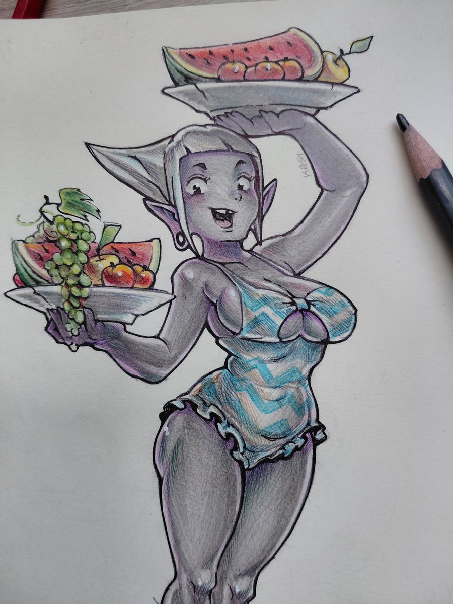kasikamisch's tweet photo. ...summer’s officially dead!!! (╯°□°)–🍉💔
#art #traditionalart #ocㅤ https://t.co/rYX0Ip3abO
