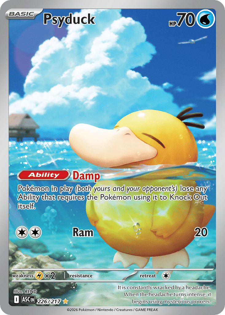 PapaBeardedNFTs's tweet photo. Had to do a special pick for Pokémon bird card of the day as @Packly_gg pulled me this gem on stream yesterday 😍

Day 23 and it's Psyduck from Ascended Heroes

Love the classic duck energy on this one.  Still holding strong at around $67 MP despite the market dip

When's the last time you pulled a card you've been hunting?