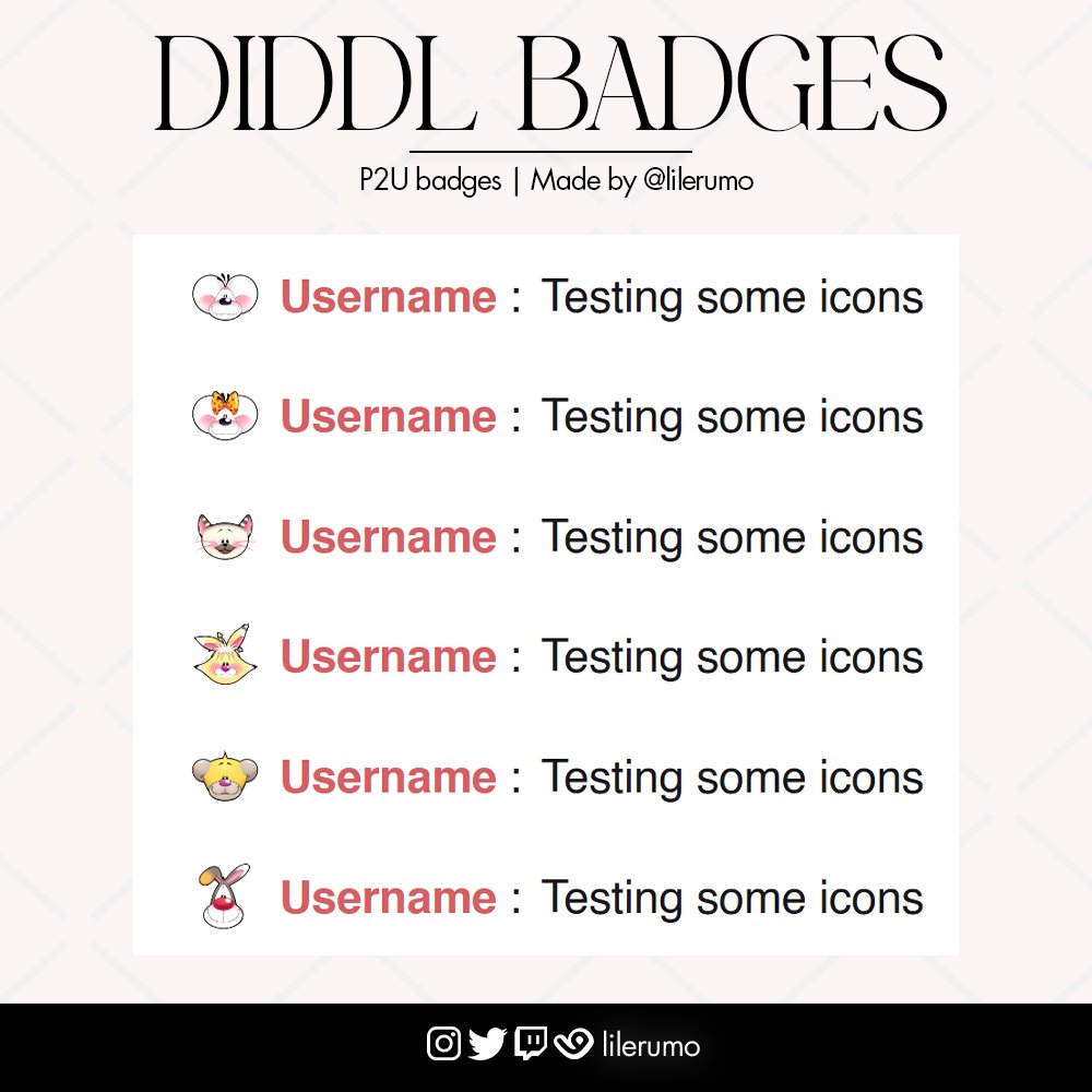 lilerumo's tweet photo. 🫶🐀 NEW DIDDL P2U SUB BADGES SET JUST DROPPED ‼️❤️
Go get yours on my Etsy, Vgen or Ko-fi!
Link in bio ✨
#diddl #badges #p2u https://t.co/iTUkEm0NnO