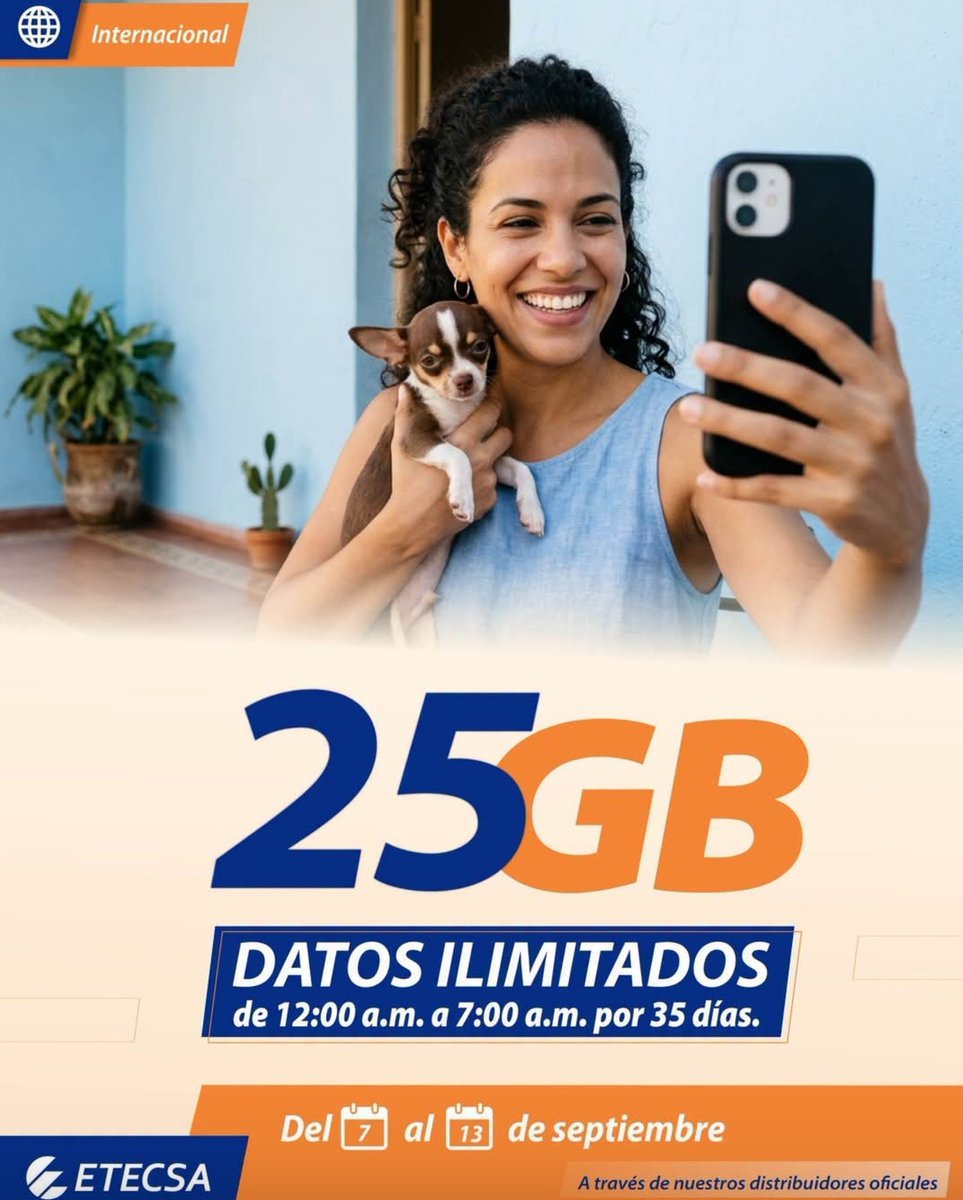 GlezRomero86's tweet photo. 📲 ¡Nueva #RecargaInternacional disponible!
🔥 Desde hoy y hasta el 13 de septiembre, disfruta de esta promoción.
🔎 Consulta todos los detalles en https://t.co/Zg8RbVwbc4 https://t.co/geT0rbUAux