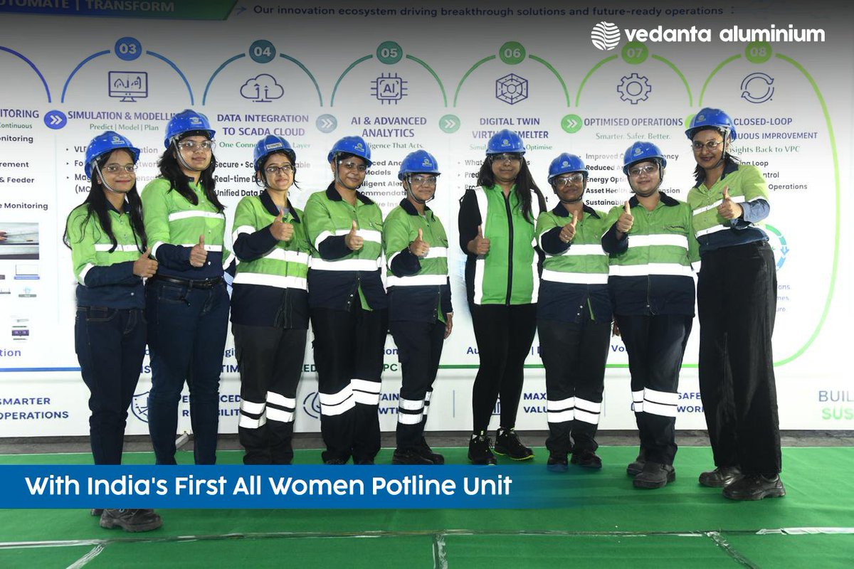 VedantaAluminum's tweet photo. At BALCO, they explored innovation and digitalisation, engaging with Project Panchhi interns, young professionals & Subhalaxmi Cooperative members.
The visit highlighted manufacturing scale, technology, inclusion, talent & impact.
#BALCO #ProjectPanchhi #CommunityImpact https://t.co/863SkD7Ktb