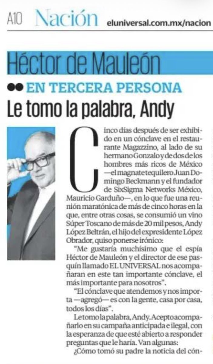 jenroma27's tweet photo. Gran respuesta de @hdemauleon al junior del huachicol. Lo confronta con argumentos, lo exhibe, le toma la palabra y le deja unas preguntas que no contestará. Imperdible columna en @El_Universal_Mx 👇🏻👇🏻 https://t.co/IxBcfaYUuf