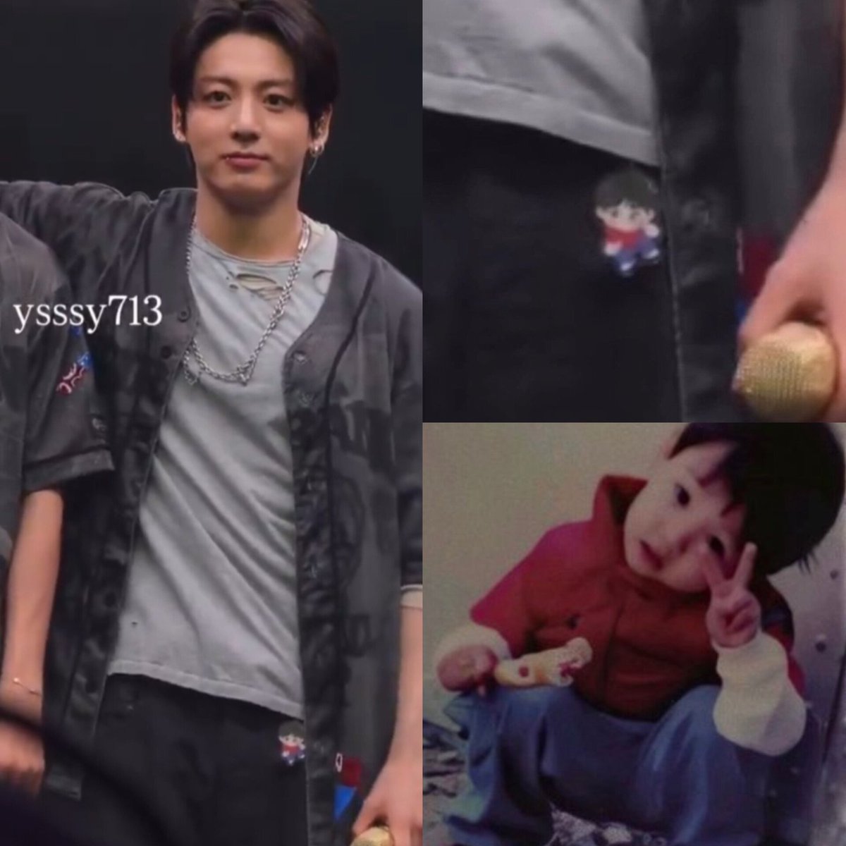 kookyun's tweet photo. Jungkook was wearing a keyring of his baby pic !!! https://t.co/xi5B1azgva