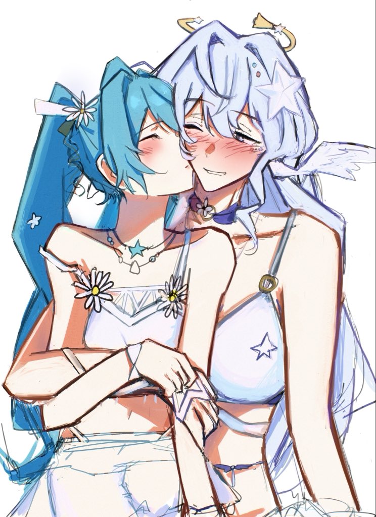hyutena's tweet photo. miku x robin yuri #HonkairStarRail https://t.co/reYNMgQtvU