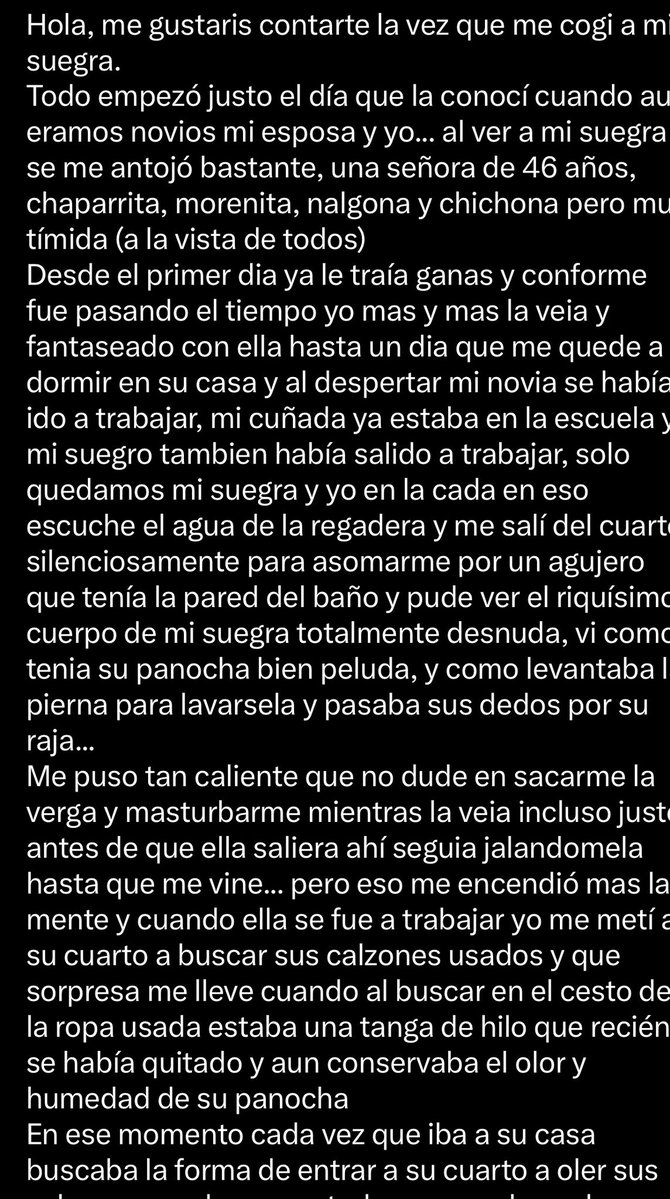 3x_relatos's tweet photo. Me cogi a mi suegra

Relato de un seguidor que nos cuenta cómo logró coger con su suegra 🤤🔥 https://t.co/5YQM6nPp3m