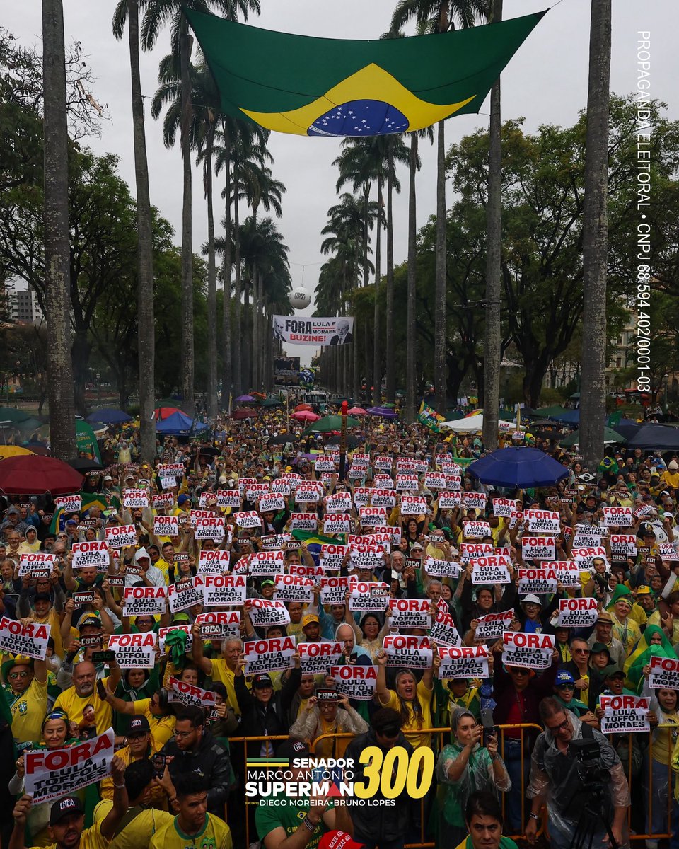 realmacosta's tweet photo. 🇧🇷MINAS GERAIS DEIXOU BEM CLARO: FORA MORAES, TOFFOLI E LULA! 🔥

Marco Antônio Superman é 300! 🇧🇷🔺 https://t.co/y5e8ek15Hk